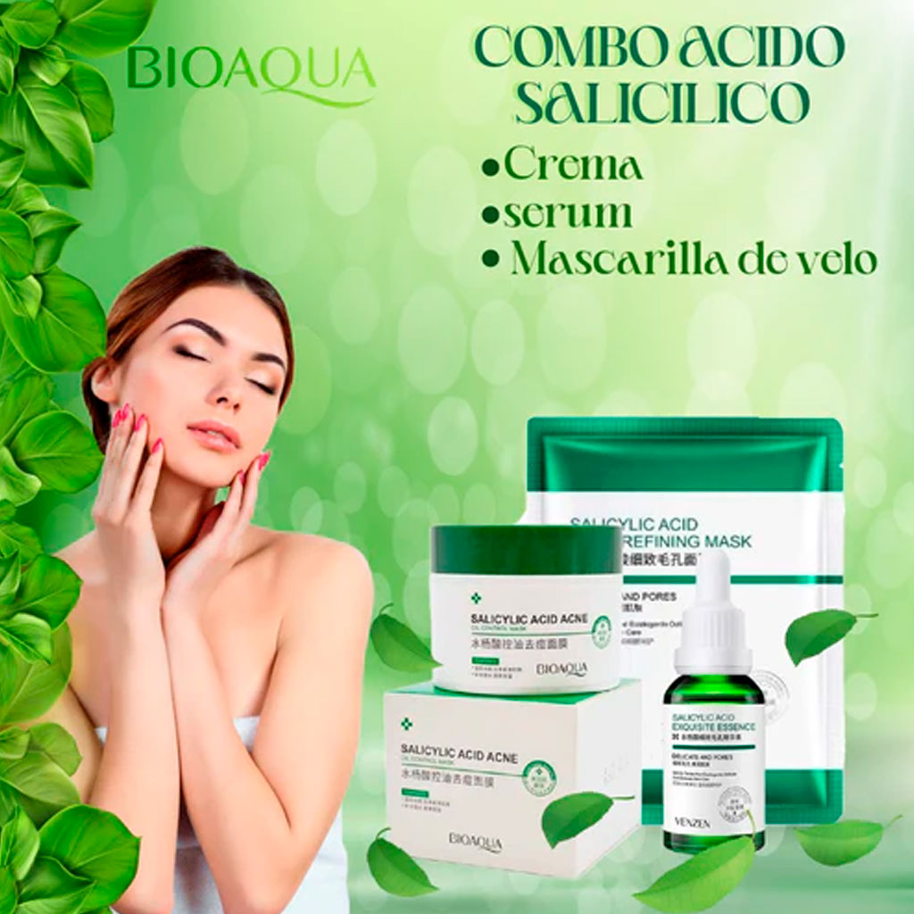 Kit/Combo x 3 Ácido Salicílico Anti-Acné | Tratamiento Facial Para El Acné - BIOAQUA