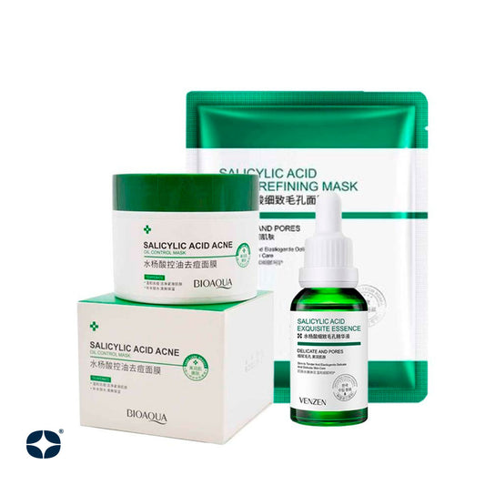 Kit/Combo x 3 Ácido Salicílico Anti-Acné | Tratamiento Facial Para El Acné - BIOAQUA